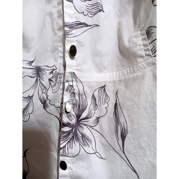 AK Anne Klein sleeveless blouse top Wmn's Sz 8 blk&wht floral - Picture 3 of 4